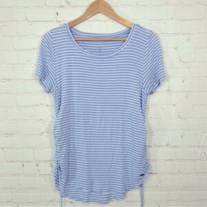 Hollister Must-Have Collection Shirt Women's Medium Round Neck Striped Blue